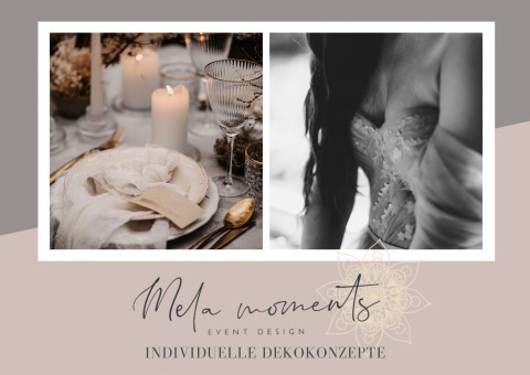 Melamoments Eventdesign, Deko · Floristen · Hussen Düsseldorf, Logo