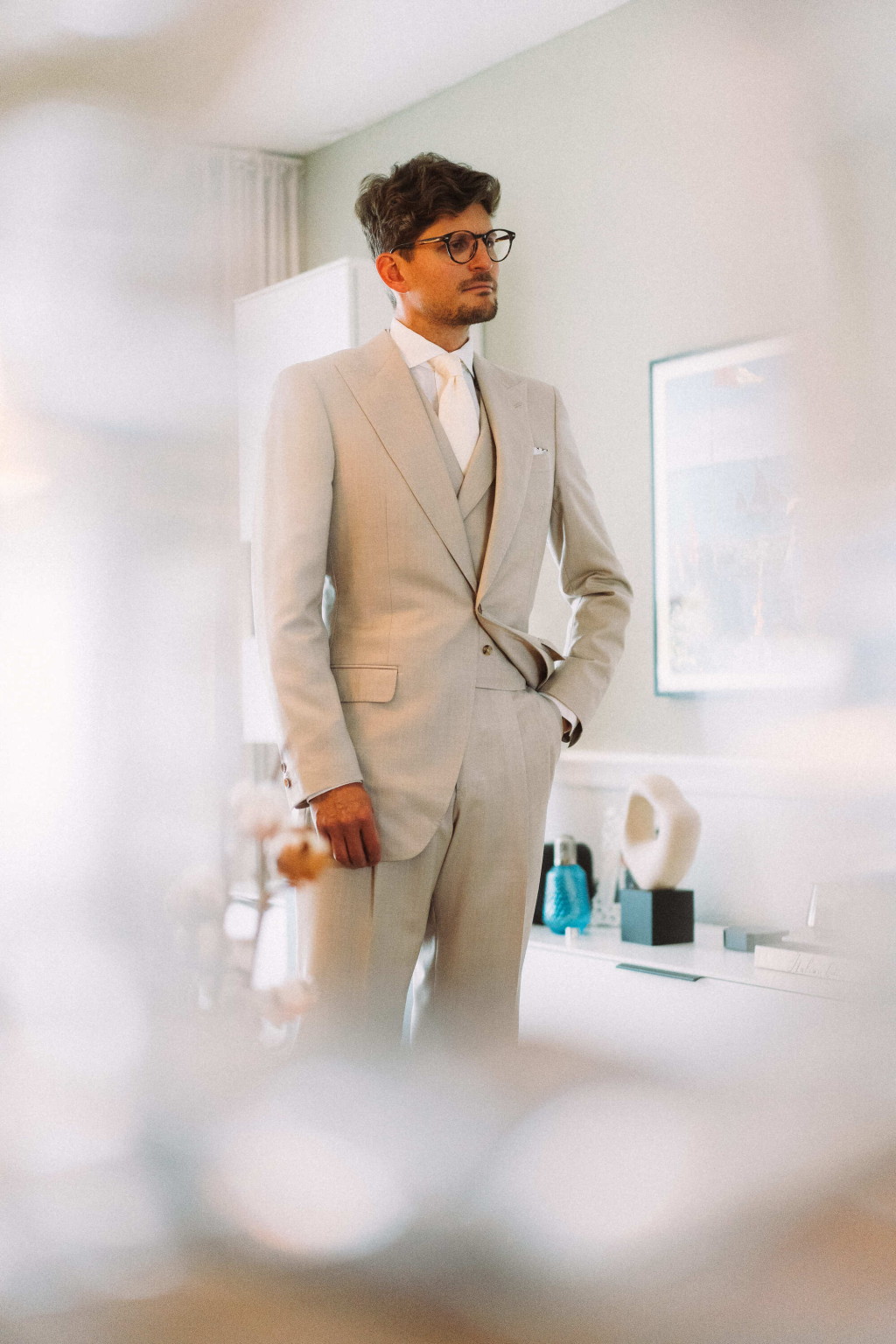 Hochzeitsanzug in Beige